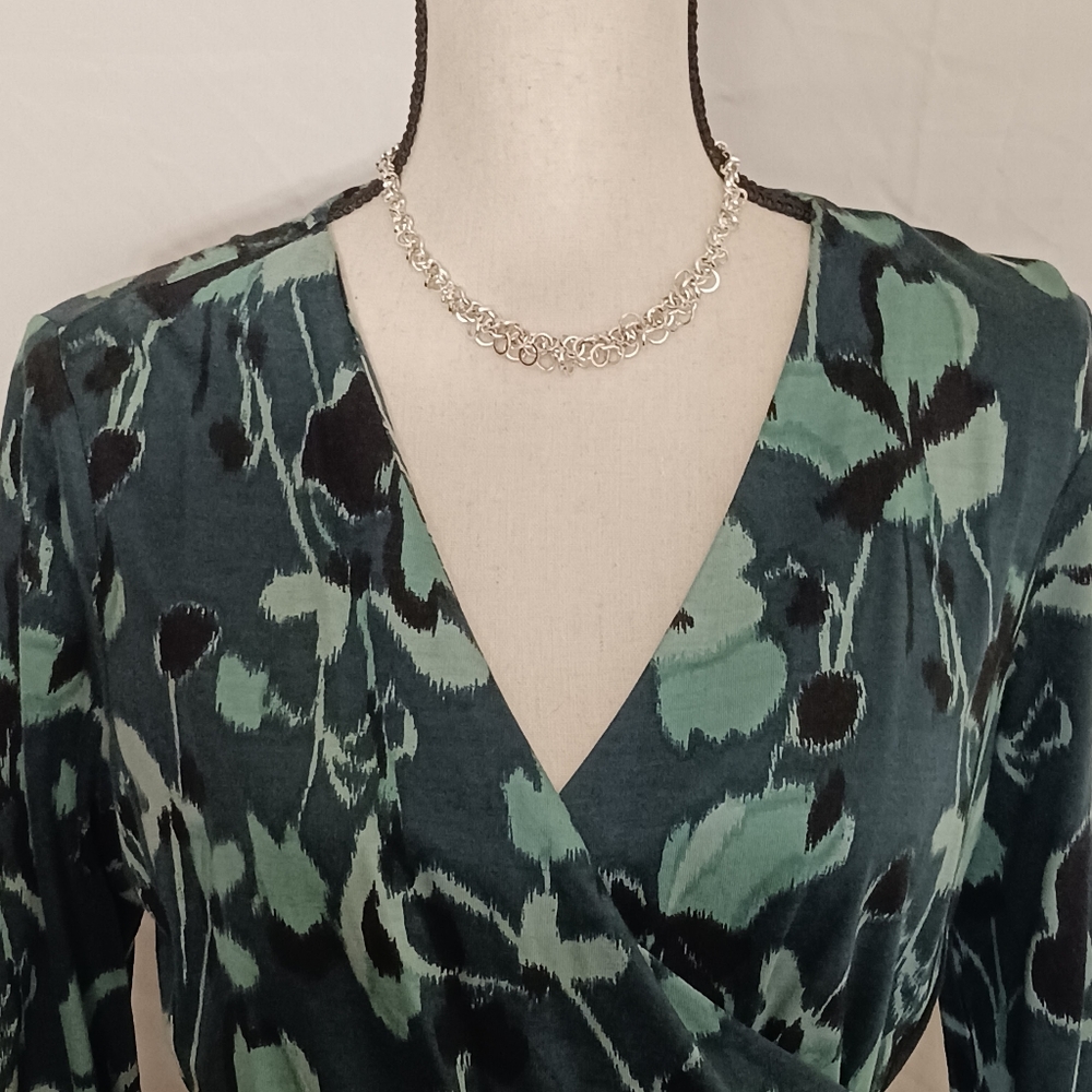 NWT! Women's Talbots Green Top Blouse Shirt Medium Petite  WT- 02 - Picture 7 of 11